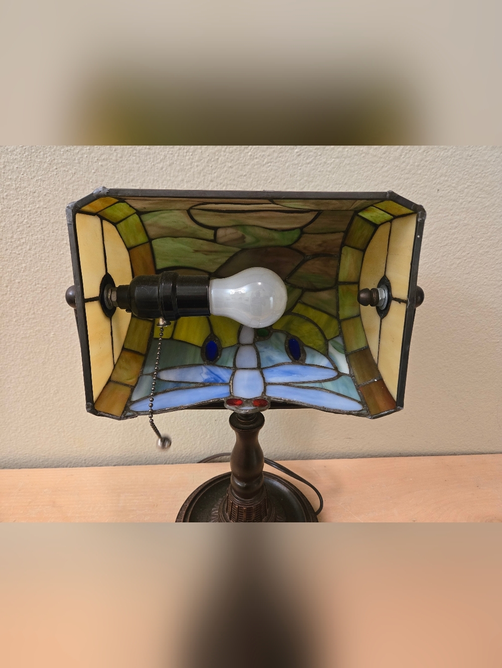 Tiffany-Style Dragonfly Stained Glass Table Lamp - Multicolor - Picture 5 of 9